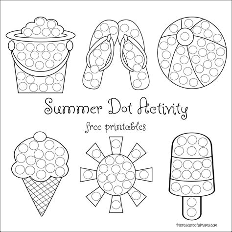 Summer Dot Activity {Free Printables} - The Resourceful Mama