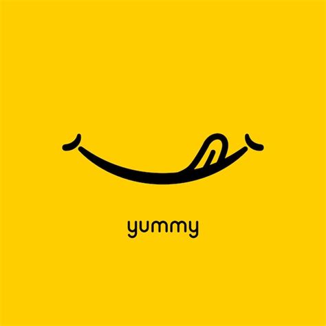 Premium Vector | Yummy face smile delicious icon logo Yummy tongue ...