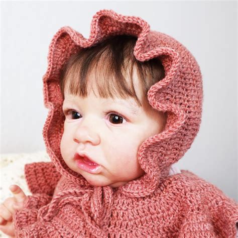 Ruffles Crochet Baby Bonnet - Adorecrea.com