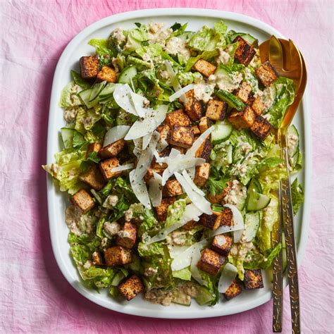 Caesar Salad with Cashew Dressing & Tofu "Croutons" Recipe - EatingWell