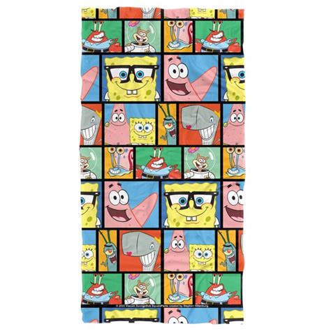 Spongebob Beach Towel, 30"x60", Spongebob Tile Pattern Beach Towel ...