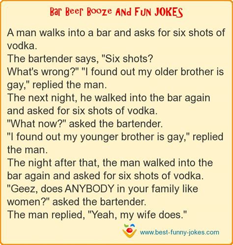 Bar Beer Booze And Fun Jokes: A man walks into a b...