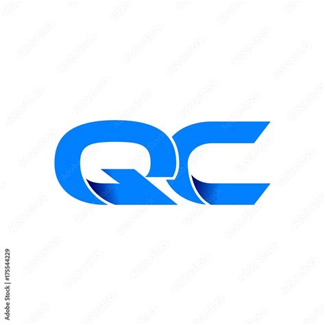 qc logo initial logo vector modern blue fold style Stock Vector | Adobe ...