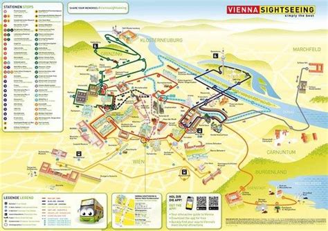 Vienna sightseeing bus map - Map of Vienna sightseeing bus (Austria)