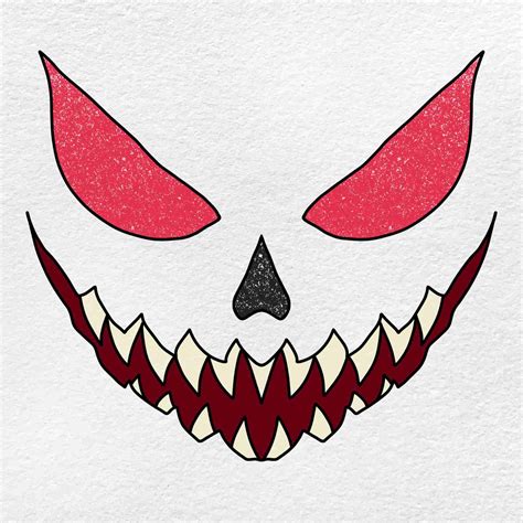 How to Draw a Scary Face - HelloArtsy