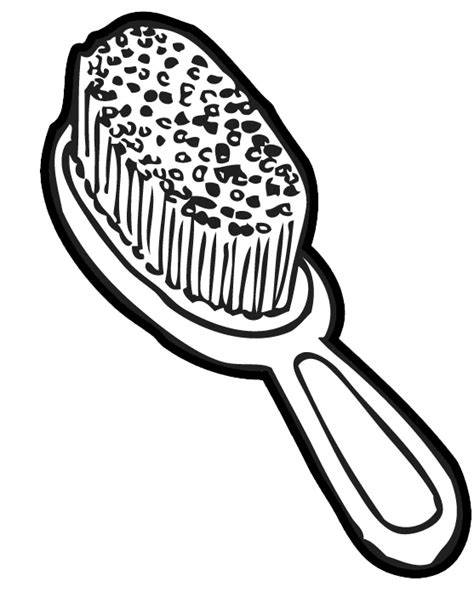 clip art black and white brush hair - Clip Art Library