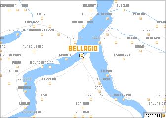 Bellagio Italy Map | World Map Gray