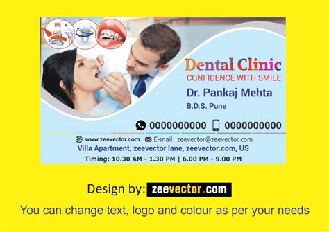 Dental Visiting Card Design Template - FREE Vector Design - Cdr, Ai ...