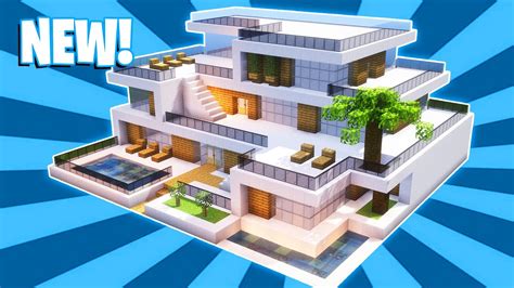 Minecraft : How To Build a Large Modern House Tutorial (#40) - YouTube