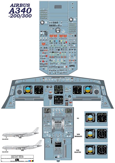 Airbus A340 200/300 Cockpit Poster - Printed