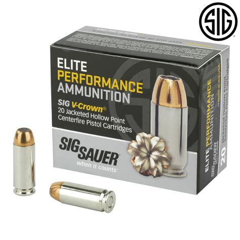 Sig Sauer V-Crown 10mm 180gr Jacketed Hollow Point Ammo | The Mag Shack