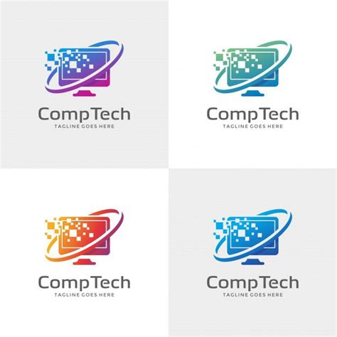 Computer Logo Design Template Computer Logo Logo Design Template Logo ...