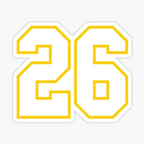 "Twenty Six White Jersey Number 26" Sticker for Sale by elhefe | Redbubble