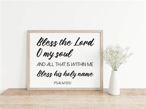 Psalm 103:1 Bless the Lord Bible Verse Printable - Etsy UK