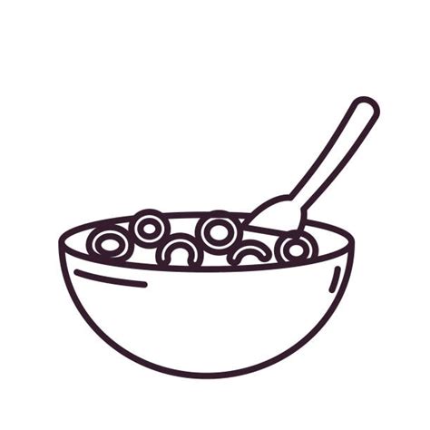 Drawing Of The Bowl Of Cereal Illustrations, Royalty-Free Vector ...