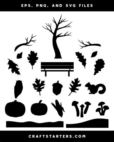 Fall Scene Creator Silhouette Clip Art