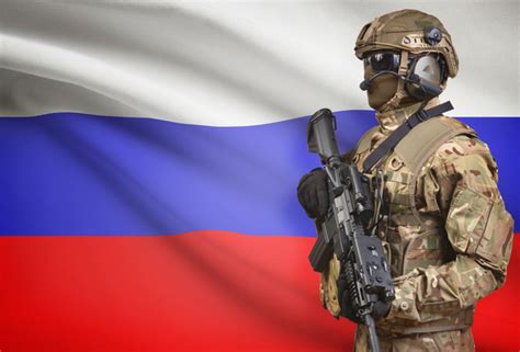 Russian flag with heavily armed soldiers HD picture free download