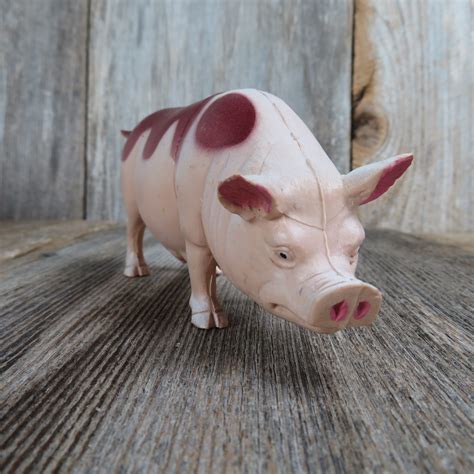 Vintage Pig Toy Plastic Sow Farm Barn Yard Toy Pink Brown 1987 - Etsy