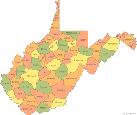 Map of West Virginia