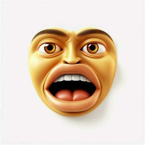 Face Exhaling emoji on white background high quality 4k hd 30687160 ...