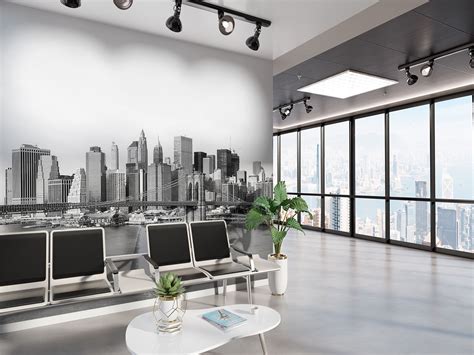 Black & White New York Skyline Wallpaper - 23 Interiors