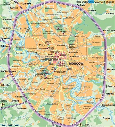 Map of Moscow (Capital in Russia) | Welt-Atlas.de