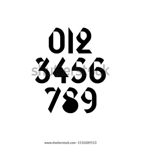 Number Fonts Displaying Numbers Design White Stock Vector (Royalty Free ...