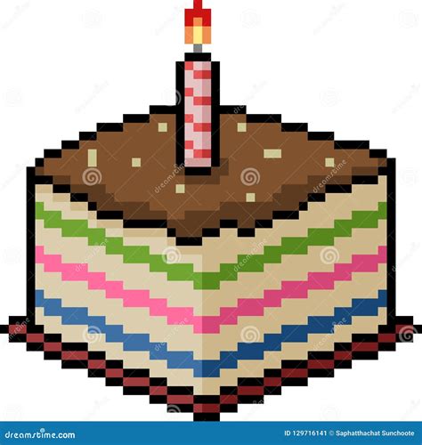 Vector Pixel Art Fancy Cake Snack Stock Vector - Illustration of ...