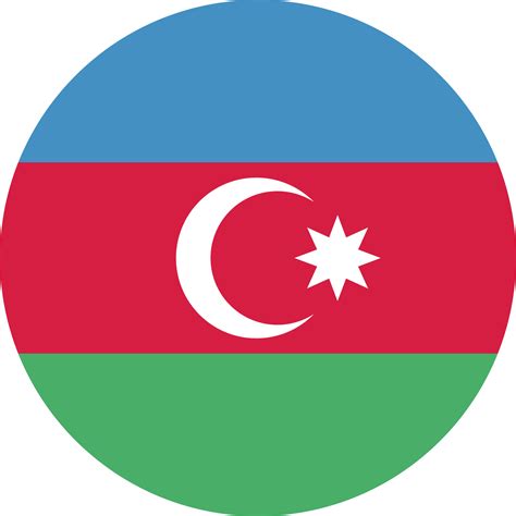 Circle flag of Azerbaijan. 11571364 PNG