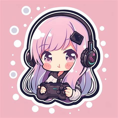 Premium AI Image | Minimal Japanese Kawaii Gamer Girl Chibi Anime ...