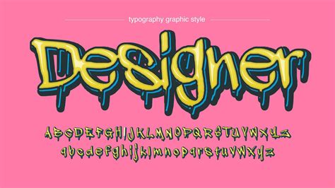 Modern Yellow Dripping Graffiti Font 941004 Vector Art at Vecteezy