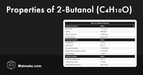 2-butanol - Properties