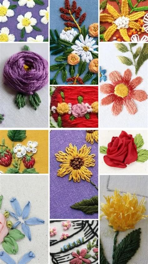 16 Popular Embroidery Stitches For Flowers - Crewel Ghoul