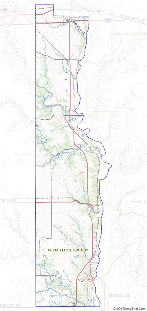 Map of Vermillion County, Indiana - Thong Thai Real