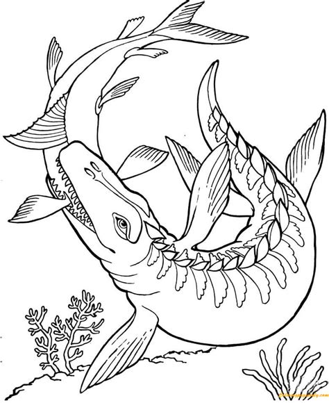 Mosasaurus Dinosaur Coloring Page - Free Coloring Pages Online