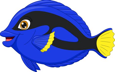 Regal blue tang cartoon on white background 5112475 Vector Art at Vecteezy