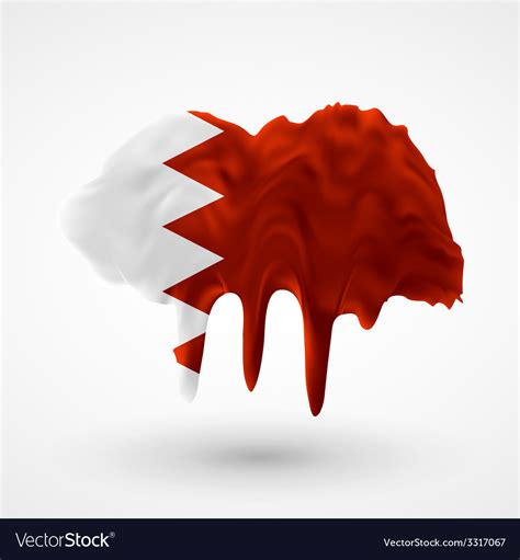 Flag bahrain painted colors Royalty Free Vector Image