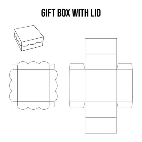 Gift Box With Lid Template - 10 Free PDF Printables | Printablee | Box ...