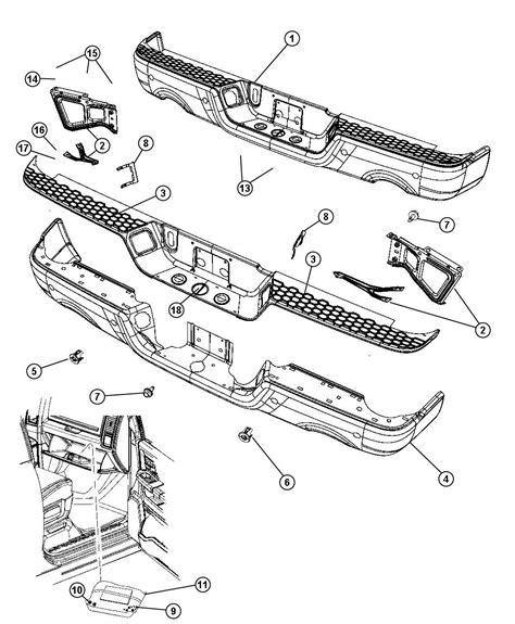 55112601AE - Mopar Bumper, bumper assy. Rear, step | Mopar Parts ...