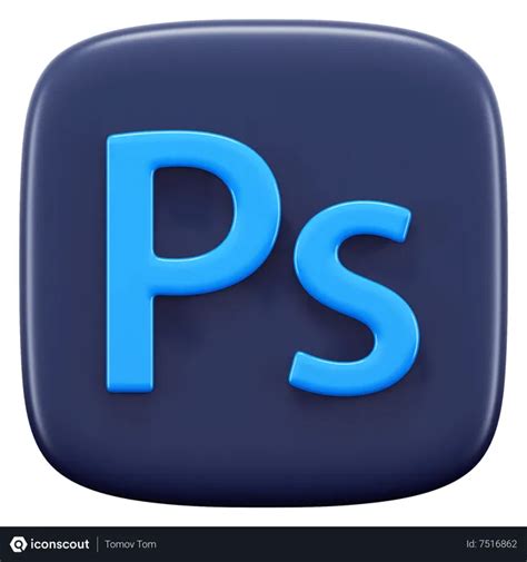 Free Adobe Photoshop Logo 3D Icon download in PNG, OBJ or Blend format