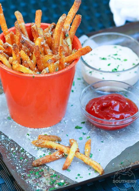 Air Fryer Parmesan French Fries with Dipping Sauce - A Southern Soul