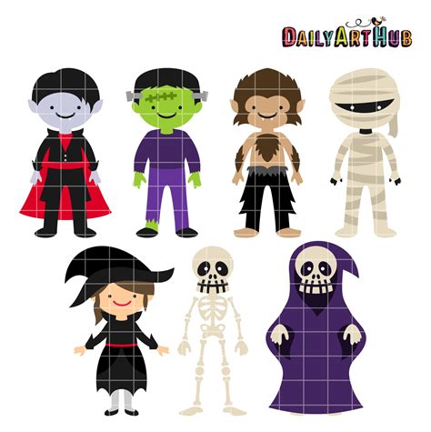 Halloween Monsters Clip Art Set – Daily Art Hub // Graphics, Alphabets ...