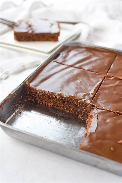 Chocolate Sheet Cake for Two {Texas Sheet Cake} by Leigh Anne Wilkes