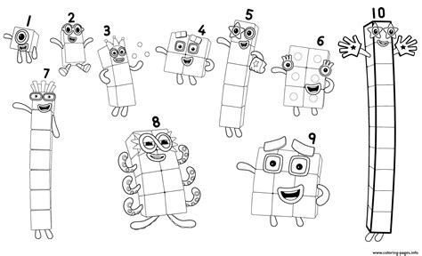 Numberblocks Printable Coloring Pages - Printable Templates