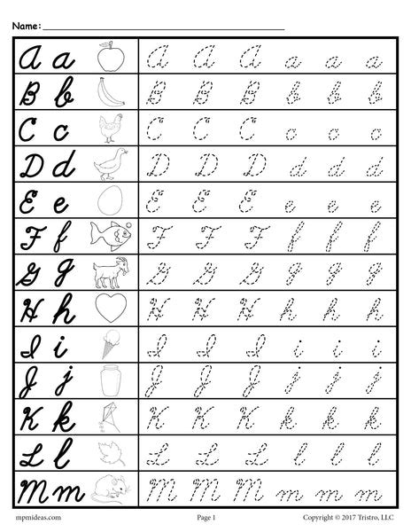 FREE Cursive Uppercase and Lowercase Letter Tracing Worksheets! – SupplyMe