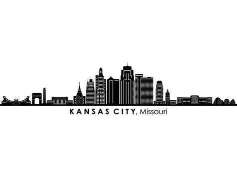 KANSAS City Missouri USA SKYLINE City Outline Silhouette - Etsy