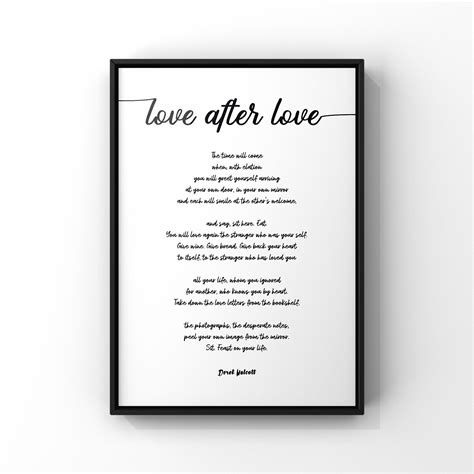 Love After Love Poem by Derek Walcott Poster Print UNFRAMED - Etsy UK