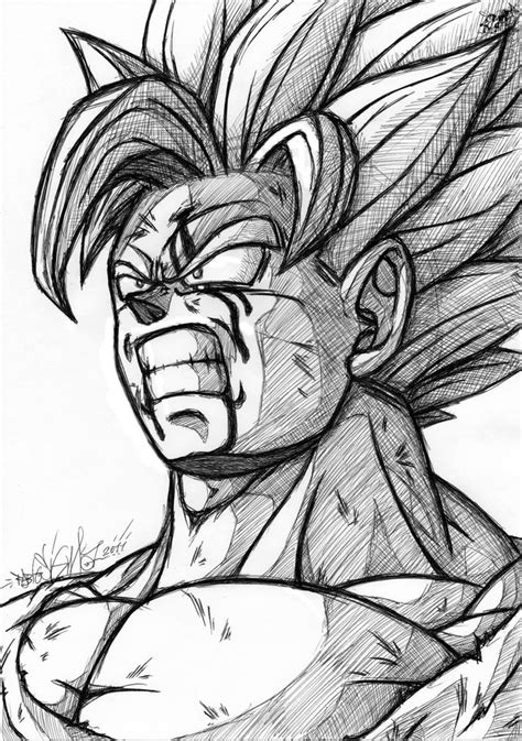 Goku SSJ2 Black Pen draw by SigmaGFX on DeviantArt