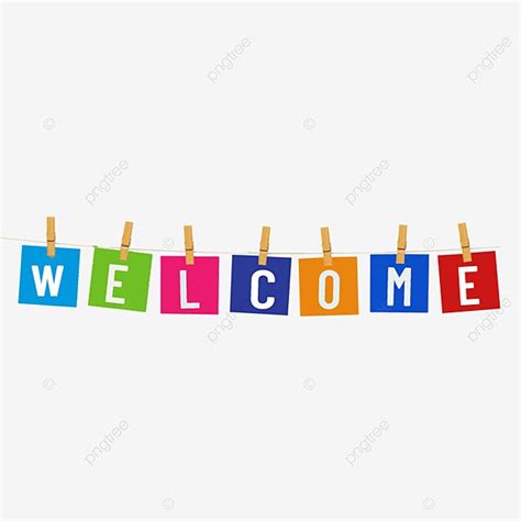 Welcome Clip Art Sign PNG and PSD