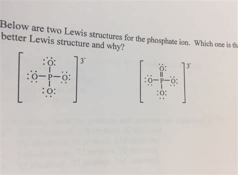 Solved Below are two Lewis structures for the phosphate ion. | Chegg.com